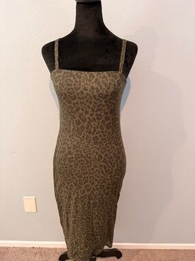 Green cheetah print dress